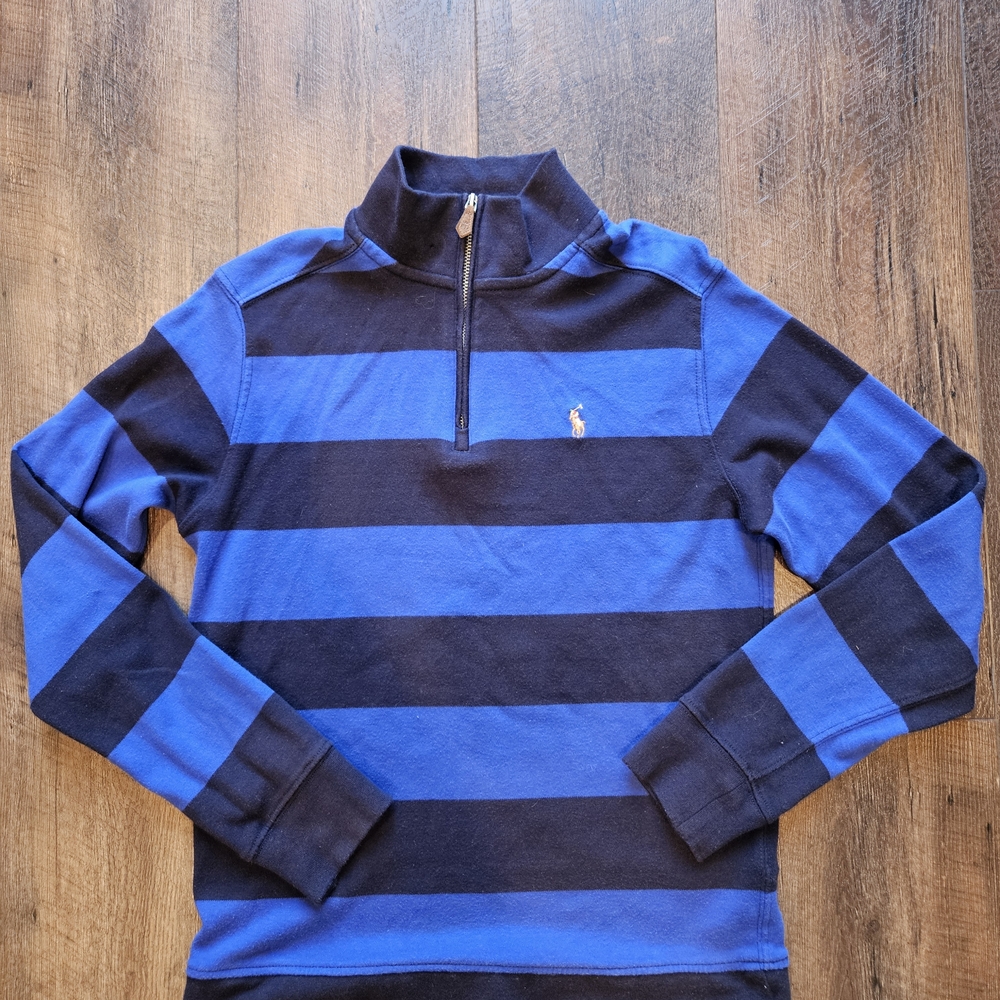 Polo Ralph Lauren Navy and Black Striped Pullover